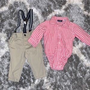 Baby Boy 6-9 Month Suspender Outfit
